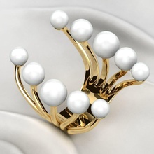 perle aperto oro squillare rinoceronte perla rodio gioiello gemma 3dprint stampabile moda bianca lusso nozze fidanzamento matrimonio stampa gioielleria anelli 3d print model - Mito3D