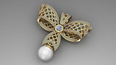pearls pendant butterfly jewelry pendent gold silver diamond beuty pendants 3d print model - Mito3D