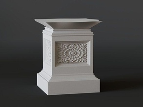 pedestal 02 plinto base dado pé perna estátua tabela flor suporte coluna escultura arquitetura pilar decoração socos capital casa 3d print model - Mito3D