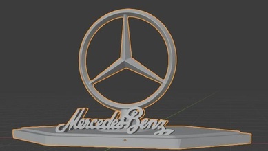 piedistallo of mercedes benz mercedesbenz logo macchina settore automobilistico passatempo fai 3d print model - Mito3D