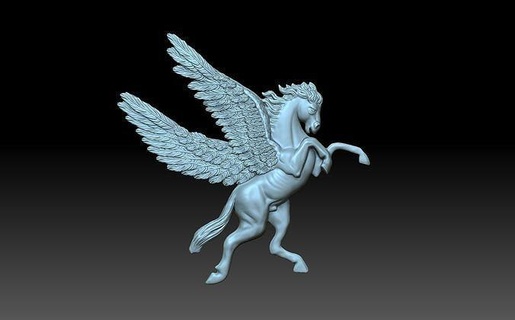 pegas horse wings art relief cnc pegasi pegasus animal steed stallion racehorse mythical fantasy fictional creature 3d print model - Mito3D