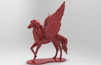 pegasus statue of horse wings sculpture unicorn fantasy mythical legend fictional creature myth mythology mythological art sculptures 3d print model - Mito3D