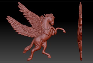 pegasus Kunst cnc bedruckbar ist Pferd Tier pegasi Flügel Skulptur Dekor statue 3d Modell fantasy mythische Kreatur pad jewerly Skulpturen 3d print model - Mito3D