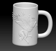 pegasus 3d cup drink tea porcelain coffee houseware horse house kitchen dining 3d print model - Mito3D