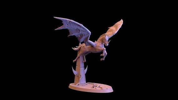 Pegasus karanlık elf 28mm 32mm reçine savaş oyunu masa oyuncak Sanat oyunlar oyuncaklar oyun Aksesuarlar 3d print model - Mito3D