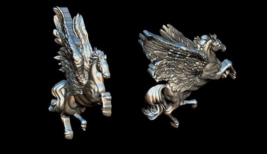 pégaso pingente animal artístico escultura asa estátua natureza prata joalheria pingentes jóia cavalo cavalete pintura escova gema cão caballo 3d print model - Mito3D