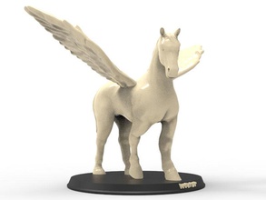 pegasus printable art horse flying fly wing mythology mythical fantasy fictional creature legend magical animal real realistic nature toy toys statue sculptures 3d print model - Mito3D