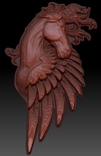Pegasus Rahatlama 3 boyutlu baskı Yazdır at kanatlar Sanat 3d print model - Mito3D