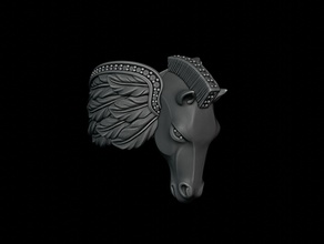 pegasus squillare scultura argento stampa animale stampabile gioielleria arte viso natura sterlina statua anelli 3d print model - Mito3D