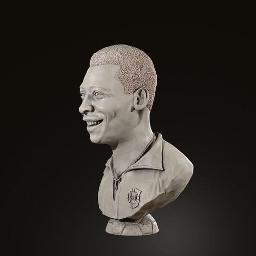 pele 3d bust printing soccer brazil messi ronaldo maradona football printable resin sport art celebrity supports sculpture barcelona argentina sculptures worldcup 3D print model - Mito3D