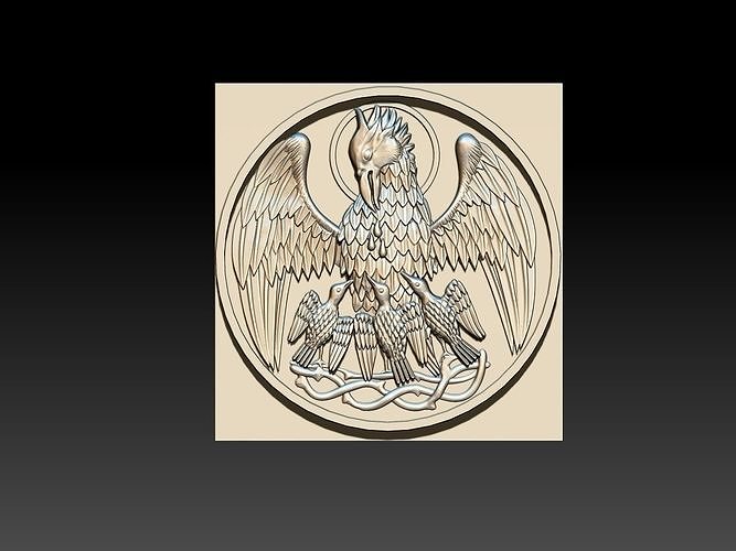 pelicans symbol sacrifice cnc 3d printing stl relief jesu religiou object shrine art sculptures print ba 3D print model - Mito3D