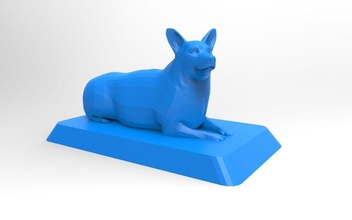 pembroke gallois corgi 3d imprimable modèle chien animal compagnie chienchien allonger ami art sculptures 3d print model - Mito3D
