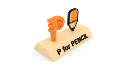p kalem model iş sembol oyuncak çocuklar öğrenme yazı geometrik şekil oyna dolma eğitim eğitici oyunlar oyuncaklar 3d print model - Mito3D