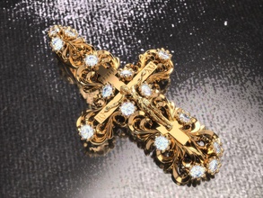 hängt 0008 anhänger kross druckbar halskette silber schmuck gold jesus religiös christos 3d print model - Mito3D