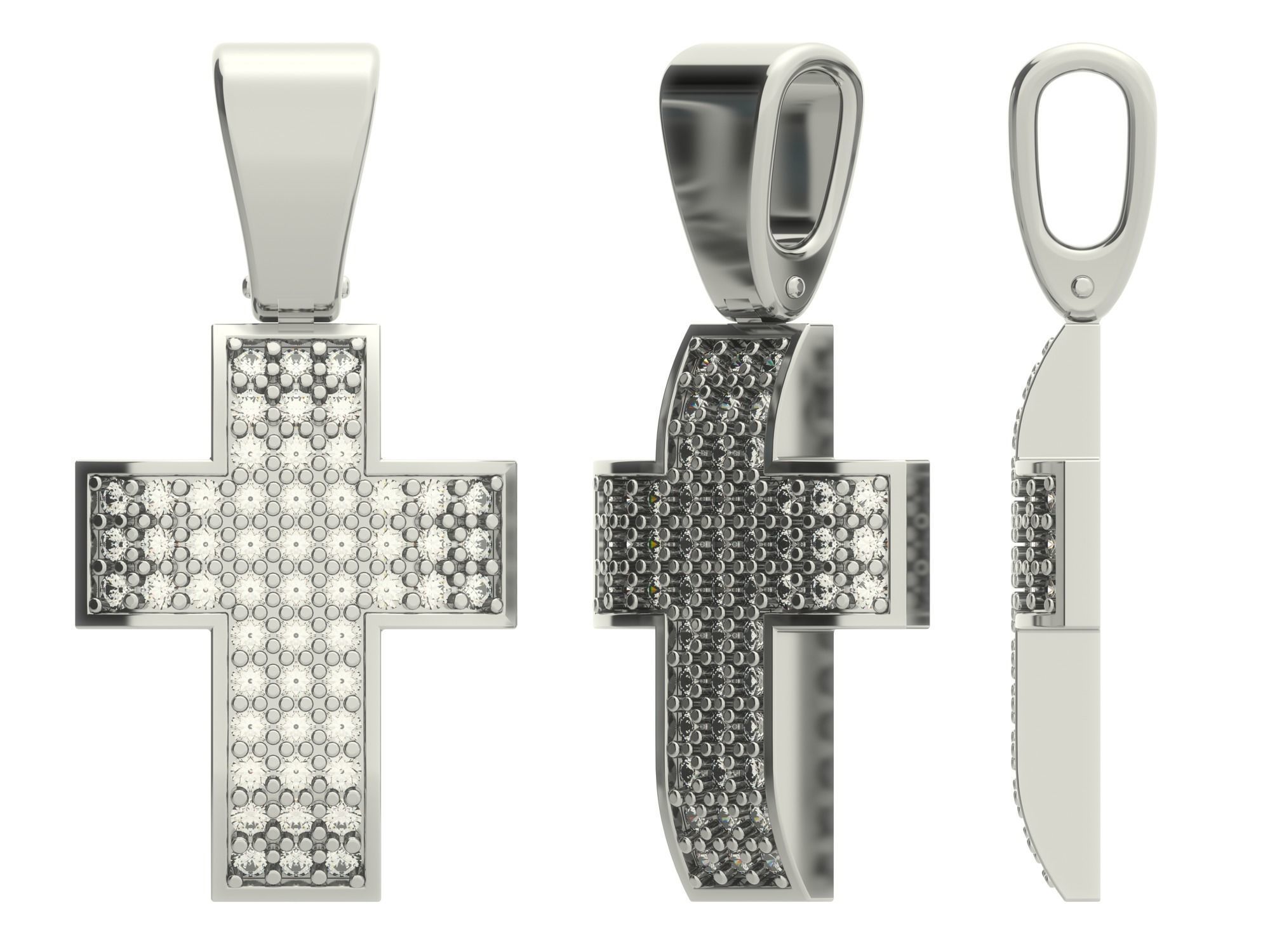pend 0014 Schmuck kross Anhänger bedruckbar ist Silber sterling gold Platin ebnen Halskette - Anhänger-Halskette religiöse religion 3D print model - Mito3D
