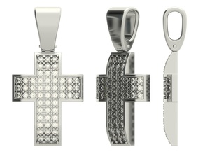 pend 0014 bijoux kross pendentif imprimable d'argent la livre sterling or le platine pave collier religieux religion pendentifs 3d print model - Mito3D