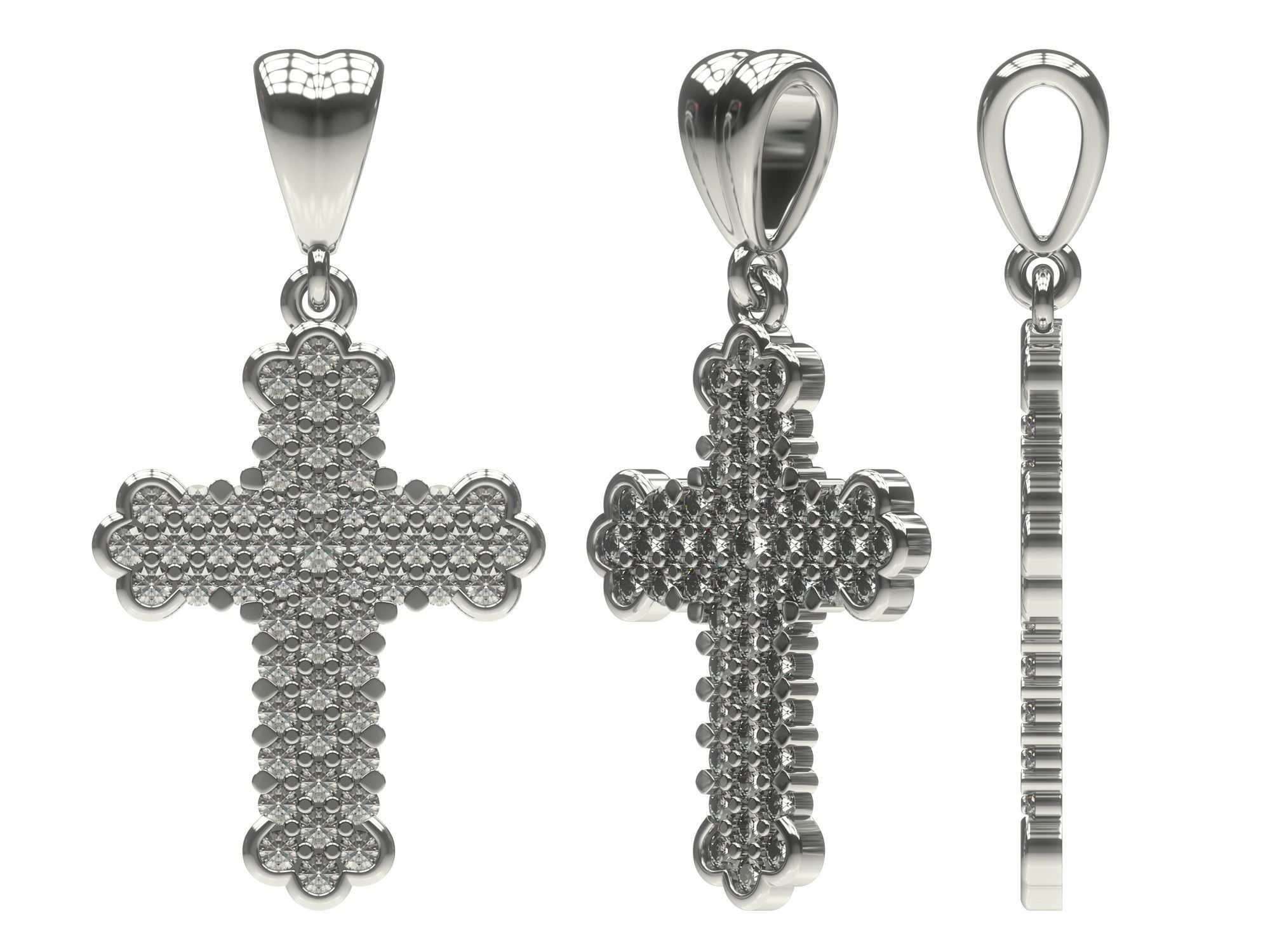 pend 0016 Schmuck Anhänger Silber bedruckbar ist Kreuz jesus gold diamond religiöse jesu Mode-Schönheit Bekleidung sterling christian - 3D print model - Mito3D