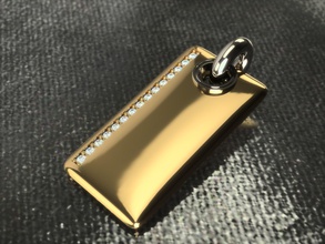 pend 0032 takı altın yazdırılabilir platin metalik gem parlak parlayan moda güzellik köpek etiket mücevher ordu kolye 3d print model - Mito3D
