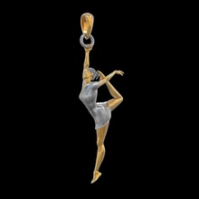 pendand p032 jewelry jewel pendant printable platinum silver white prototyping sterling gold gymnast girl pendants 3d print model - Mito3D