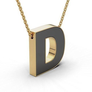 pendant-necklace enamel letter pendant necklace jewel jewellery silver gold jewelry pendants printable platinum necklaces 3d print model - Mito3D