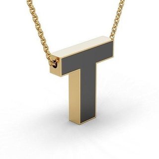 pendant necklace emaye mektup kolye mücevher gümüş altın takı yazdırılabilir platin kolyeler 3d print model - Mito3D