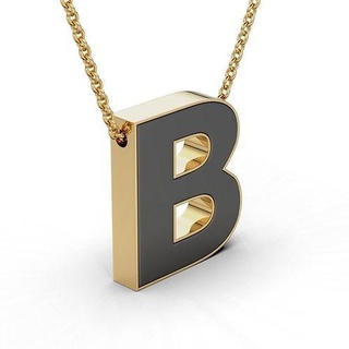 pendant-necklace enamel letter b pendant necklace jewel jewellery silver gold jewelry pendants printable platinum necklaces 3d print model - Mito3D