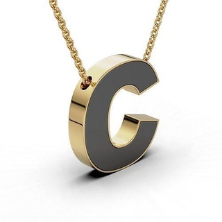 pendant-necklace enamel letter c pendant necklace jewel jewellery silver gold jewelry pendants printable platinum necklaces 3d print model - Mito3D