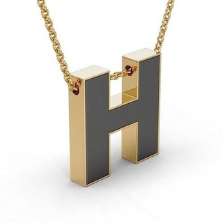 pendant-necklace enamel letter h pendant necklace jewel jewellery silver gold jewelry pendants printable platinum necklaces 3d print model - Mito3D