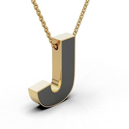 pendant necklace smalto lettera pendente collana gioiello gioielleria argento oro ciondoli stampabile platino collane 3D print model - Mito3D