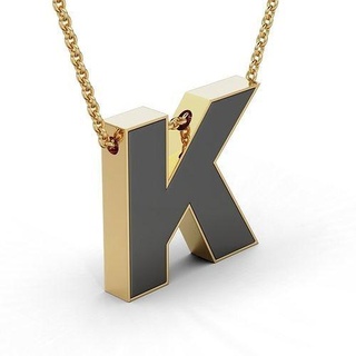 pendant-necklace enamel letter k pendant necklace jewel jewellery silver gold jewelry pendants printable platinum necklaces 3d print model - Mito3D