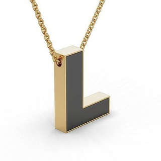 pendant necklace emaye mektup kolye mücevher gümüş altın takı yazdırılabilir platin kolyeler 3d print model - Mito3D