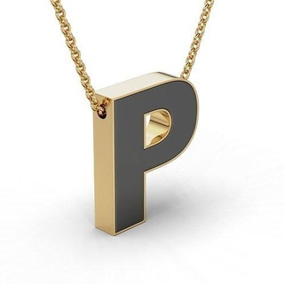 pendant-necklace enamel letter p pendant necklace jewel jewellery silver gold jewelry pendants printable platinum necklaces 3d print model - Mito3D