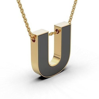 pendant-necklace enamel letter u pendant necklace jewel jewellery silver gold jewelry pendants printable platinum necklaces 3d print model - Mito3D
