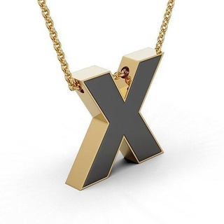 pendant-necklace enamel letter x pendant necklace jewel jewellery silver gold jewelry pendants printable platinum necklaces 3d print model - Mito3D