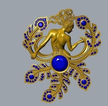 pendant woman tüyler altın kolye Kadın lüks dekorasyon tasarım takı elmaslar parlıyor süslü 3d print model - Mito3D