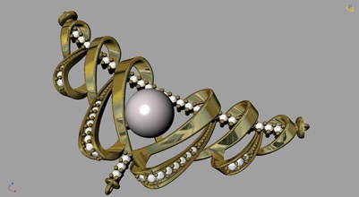 pendant pearl jewelry gold dia pendants 3d print model - Mito3D