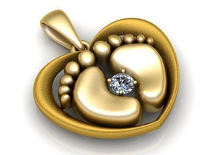 pendant jewelry gold jewel jewellery gem pendants 3d print model - Mito3D