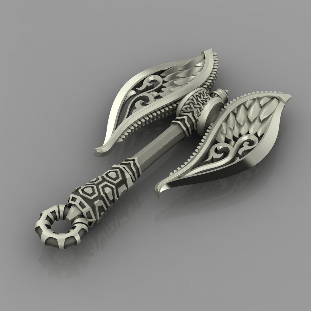 pendant jewelry silver jewel printable gold ax pendants 3D print model - Mito3D
