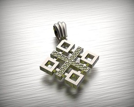 kolye çapraz elmaslar takı mücevher moda güzellik yazdırılabilir altın gümüş elmas markalar tasarım 3d cad parlak beyaz 3d print model - Mito3D