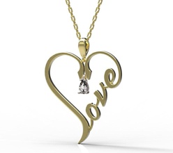 Anhänger Schmuck gold diamond ring ruby Saphir emerald Tag Hochzeit - Herz Liebe 3d print model - Mito3D
