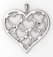 pendant jewelry jewellery silver printable sterling gold printer 3d love heart free pendants 3d print model - Mito3D