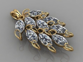 pendant gold jewelry silver printable diamond ring jewel jewellery wedding gem platinum necklace engagem pendants 3d print model - Mito3D