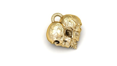 pendant jewelry gold jewel jewellery skull pendants 3d print model - Mito3D
