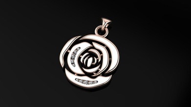 pendant necklace jewelry jewellery diamond rosegold rose silver scanned 3d models pendants 3d print model - Mito3D