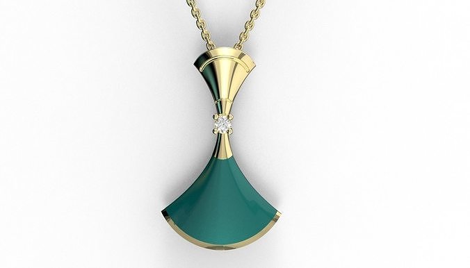 pendant jewelry gold necklace 3d cad matrix rhino silver luxury diamonds gems diva pendants 3D print model - Mito3D