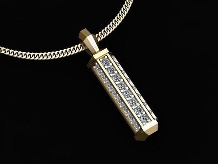 kolye gümüş sarkık takı altın yazdırılabilir elmas mücevher nişan sterlin cad moda düğün gergedan tasarım 3d print model - Mito3D
