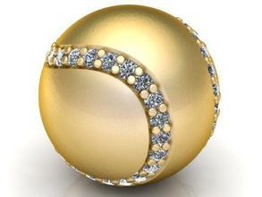 pendant jewelry gold jewel jewellery gem stone pendants ball 3d print model - Mito3D