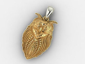 pendant jewelry gold jewel jewellery owl pendants 3d print model - Mito3D