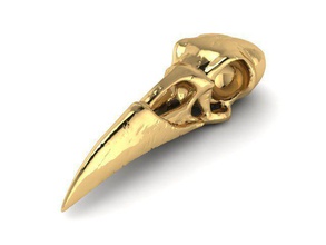 pendant gold plated bird skull jewel jewellery jewelry pendants 3d print model - Mito3D