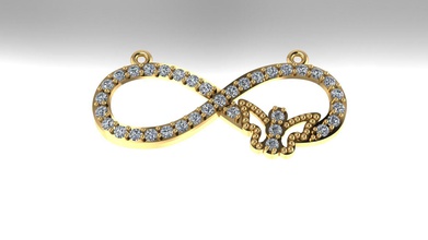 Anhänger Ring Schmuck Gold Silber Diamant Juwel Hochzeit Engagement Mode engagem Halskette Schönheit 3d print model - Mito3D